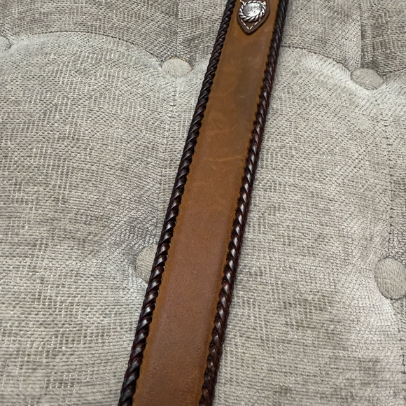 Nocona Brown Leather Belt with Silver Accents - Picture 6 of 10